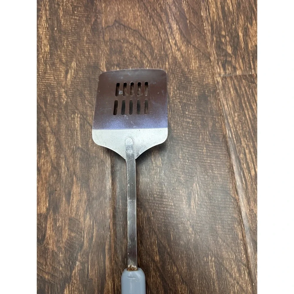 Vintage Blue Handle Slotted Spatula